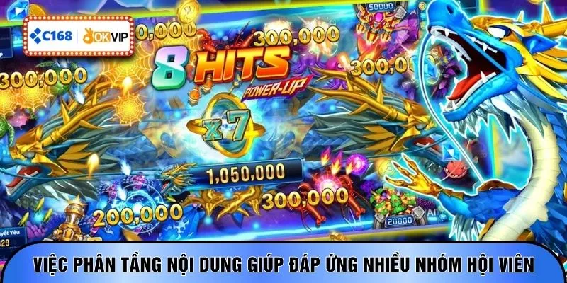 Việc phân tầng nội dung giúp đáp ứng nhiều nhóm hội viên